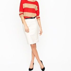 J. Crew - Cream Stretch Double-Serge Pencil Skirt